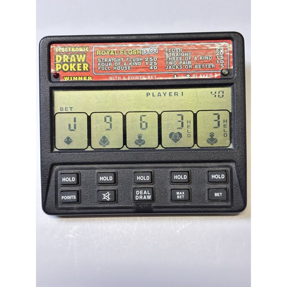 Vintage Royal Flush 5000 Electronic Draw Poker Hand Game Radio Shack. Works - Picture 9 of 11